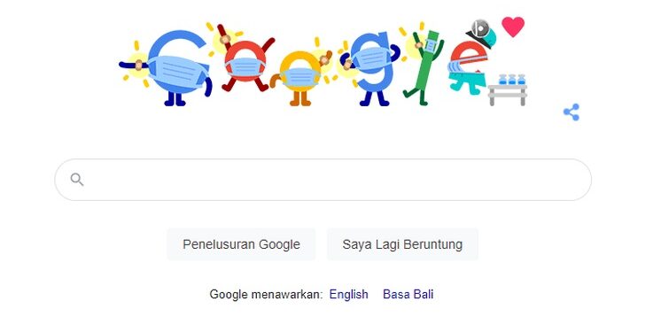 Pencegahan Covid-19, Hari Ini Google Doodle Bermasker dan Jaga Jarak