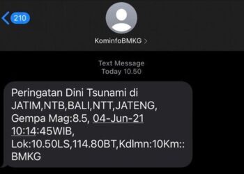 Beredar SMS Adanya Gempa dan Tsunami, Ini Penjelasan BMKG
