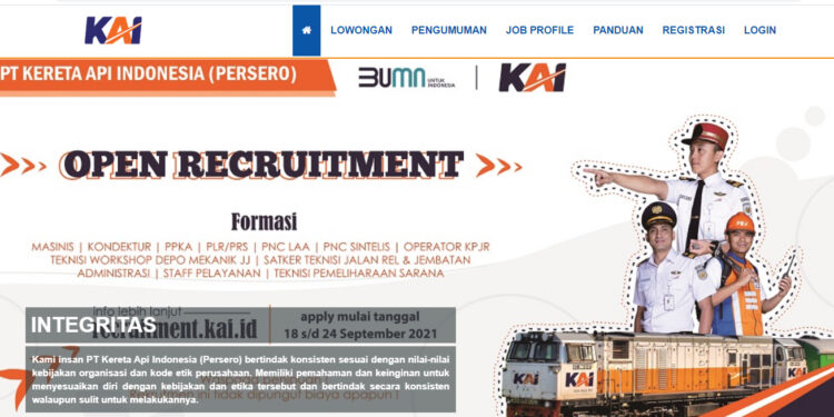 Lowongan Kerja PT KAI Buka Hingga 24 September, Berikut Formasi dan Syaratnya