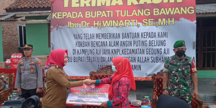 78 KK Korban Bencana Angin Puting Beliung Dapat Bantuan Dari Winarti